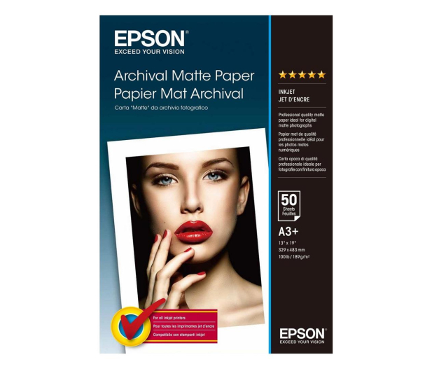 EPSON Papier $ Archival Matte Paper 50 Arkuszy 192 g/m A3+ C13S041340 - 1090819 - zdjęcie
